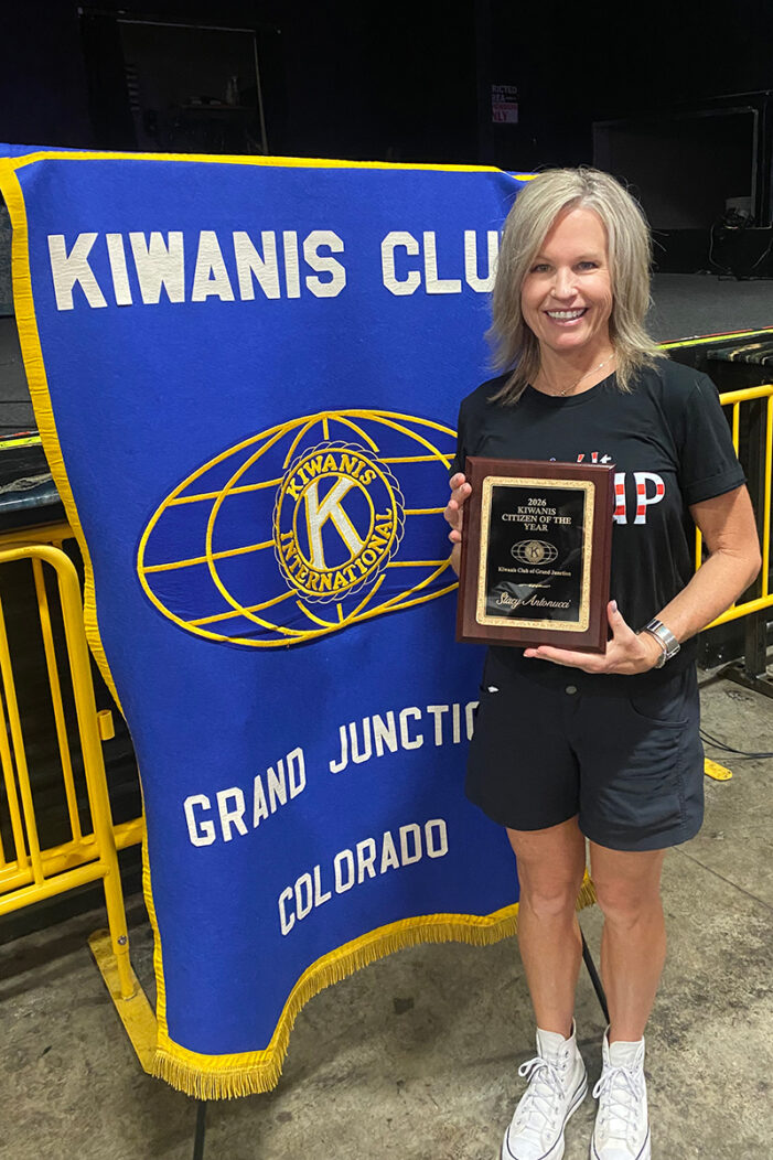 Stacy Antonucci of Steppin' It Up being honored by the Kiwanis Club of Grand Junction as Citizen of the Year